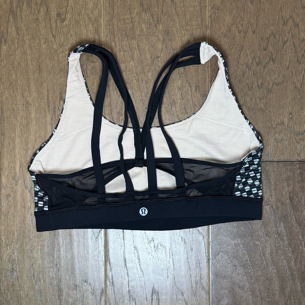 Lululemon Black/White Patterned Sports Bra - Picture 2 of 7